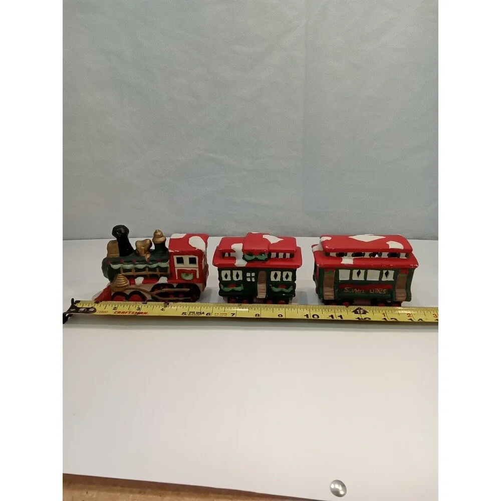 Christmas Holiday Ceramic Train 3 Piece 14